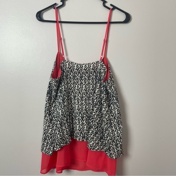 THML Black, White & Red Embroidered Spaghetti Strap Blouse – Size Medium - Picture 5 of 8